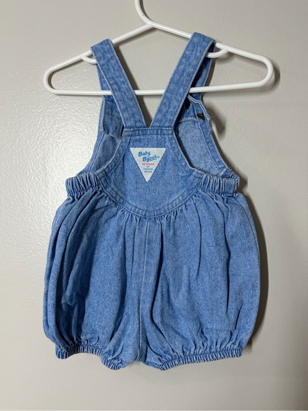 Vintage Oshkosh Blue Denim Bubble Romper - size 12 months - Picture 2 of 3